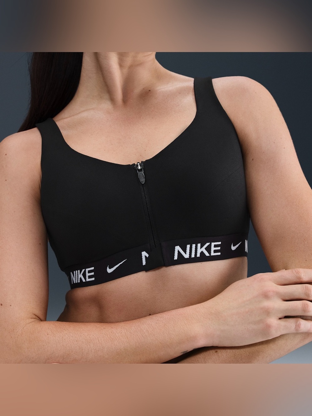 Nike Indy High Support Women's Padded Front-Zip Sports Bra HQ2751-010 Black
